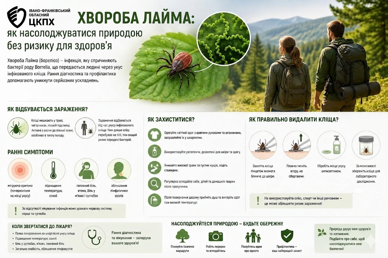 Хвороба Лайма: як насолоджуватися природою без ризику для здоров’я.